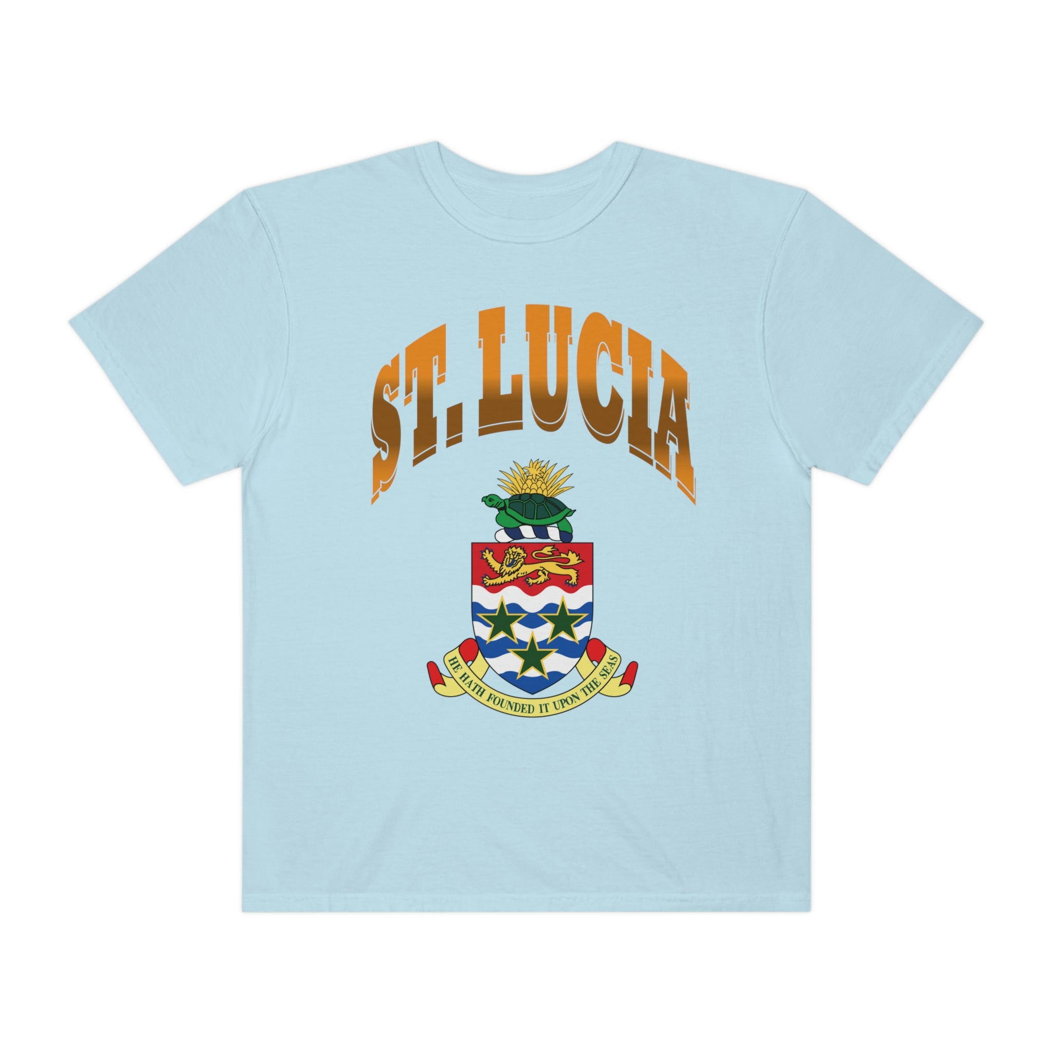 St Lucia T-Shirt, St Lucia Crewneck, St Lucia Shirt, Caribbean Beach Pullover, Spring Break Beach T-Shirt, Beach Cover Up Chambray / XL